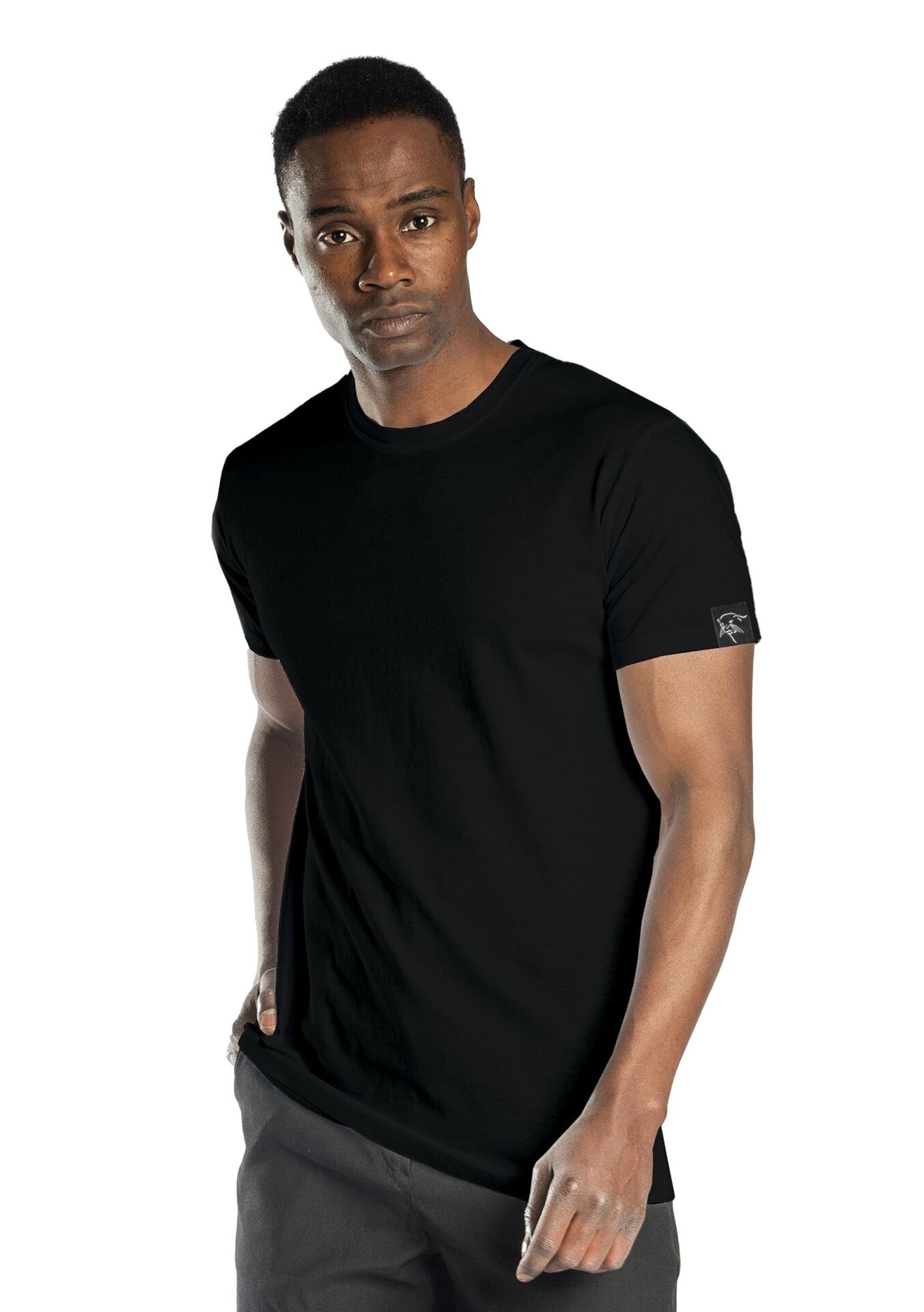 SafeSawa Elegans Basic Bisiklet Yaka T-Shirt Siyah