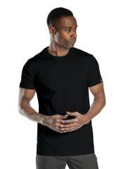SafeSawa Elegans Basic Bisiklet Yaka T-Shirt Siyah