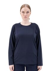 SafeSawa Regular Basic Uzun Kol Bisiklet Yaka T-Shirt Lacivert