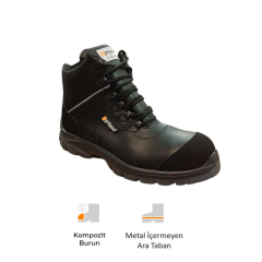 Mekap Gripper GPR-215 S3 Siyah SRC Mikrofiber Deri Kompozit Burun Kevlar Ara Taban İş Botu