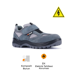 Mekap Policap 157-01 S1 SRC Süet Deri Fiberglass Burun Elektrikçi İş Ayakkabısı