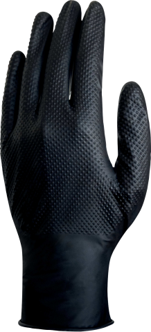 Delta Plus V1600 Evolution Pudrasız Siyah Nitril Tek Kullanımlık Diamond Yapı Dokunma Duyarlı Eldiven 24 Cm 50'Li Paket
