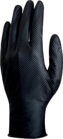 Delta Plus V1600 Evolution Pudrasız Siyah Nitril Tek Kullanımlık Diamond Yapı Dokunma Duyarlı Eldiven 24 Cm 50'Li Paket