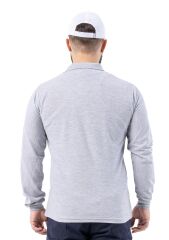 SafeSawa Regular Polo Pike Uzun Kol T-Shirt Gri