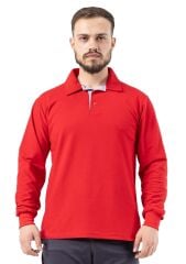 SafeSawa Regular Polo Pike Uzun Kol T-Shirt Kırmızı