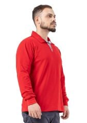 SafeSawa Regular Polo Pike Uzun Kol T-Shirt Kırmızı