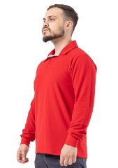 SafeSawa Regular Polo Pike Uzun Kol T-Shirt Kırmızı