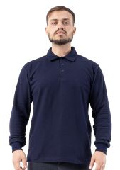 SafeSawa Regular Polo Pike Uzun Kol T-Shirt Lacivert