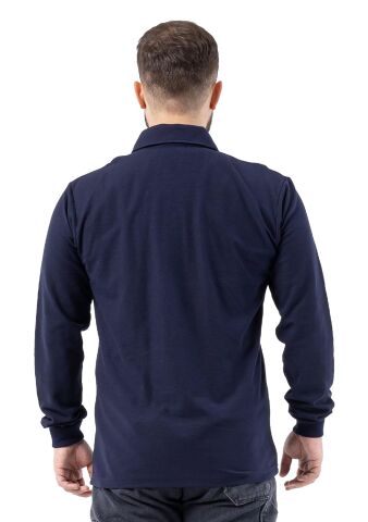 SafeSawa Regular Polo Pike Uzun Kol T-Shirt Lacivert