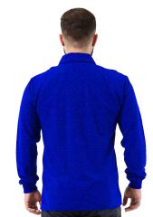 SafeSawa Regular Polo Pike Uzun Kol T-Shirt Saks Mavi