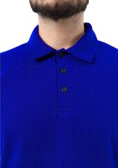 SafeSawa Regular Polo Pike Uzun Kol T-Shirt Saks Mavi