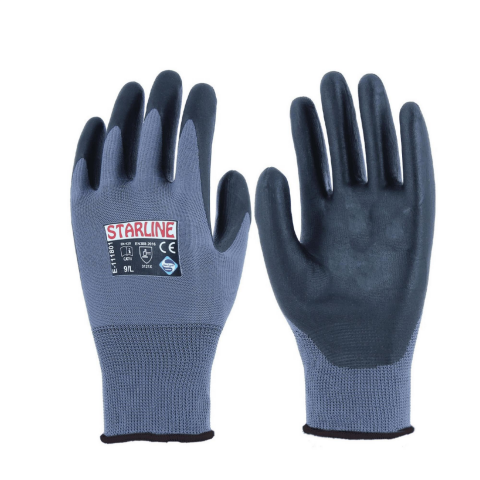 Starline E-111801 1/2 Köpük Nitril Kaplı Polyester Astarlı İş Eldiven EN388-3121X