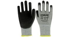 Starline E-62 1/2 PU (Poliüretan) Kaplı Dikişsiz Cam Elyaf ve Naylon Astarlı B Kesilmez Eldiven EN388-4X42B