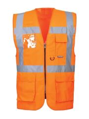Turuncu Hi-Vis Reflektörlü Mühendis İkaz Yeleği