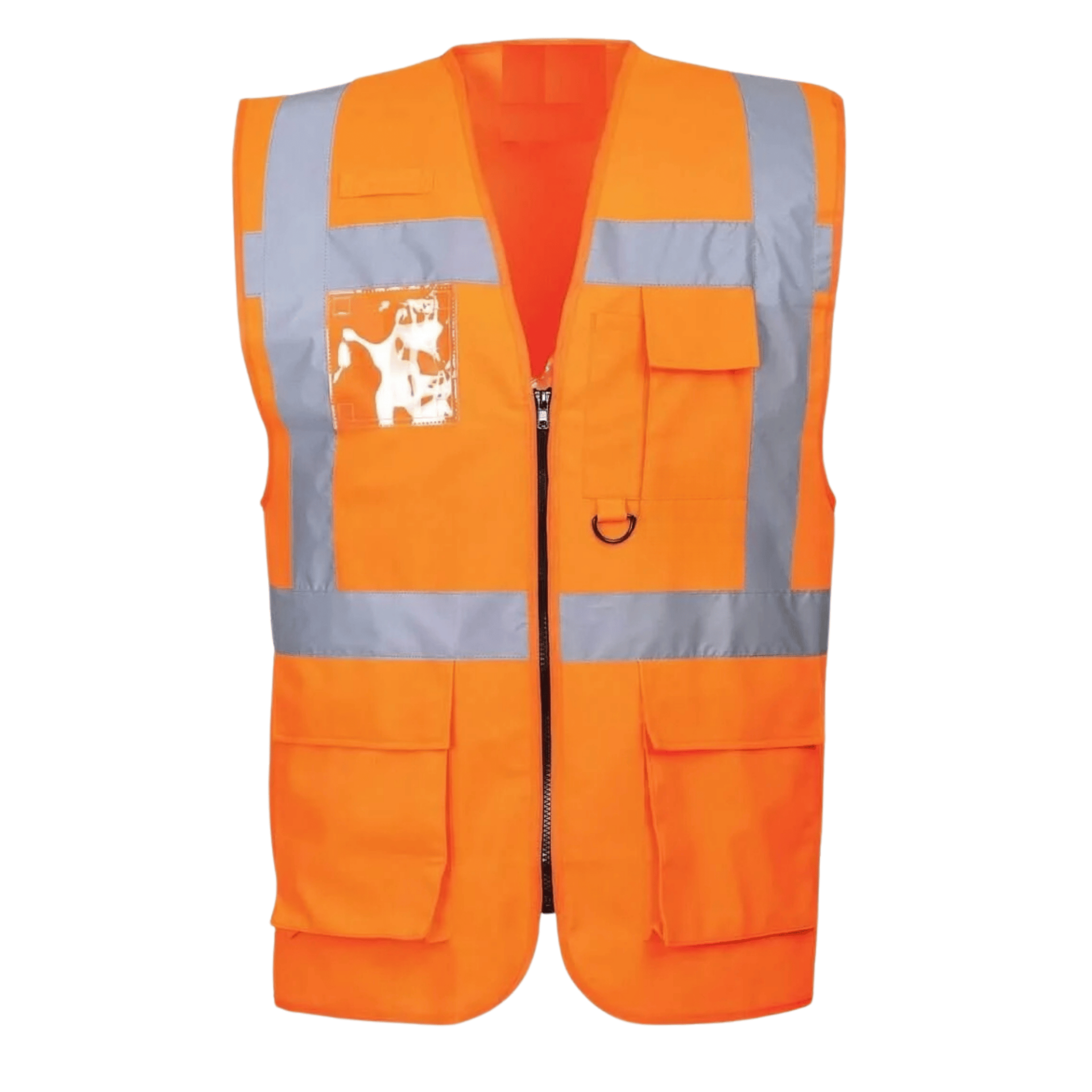 Turuncu Hi-Vis Reflektörlü Mühendis İkaz Yeleği