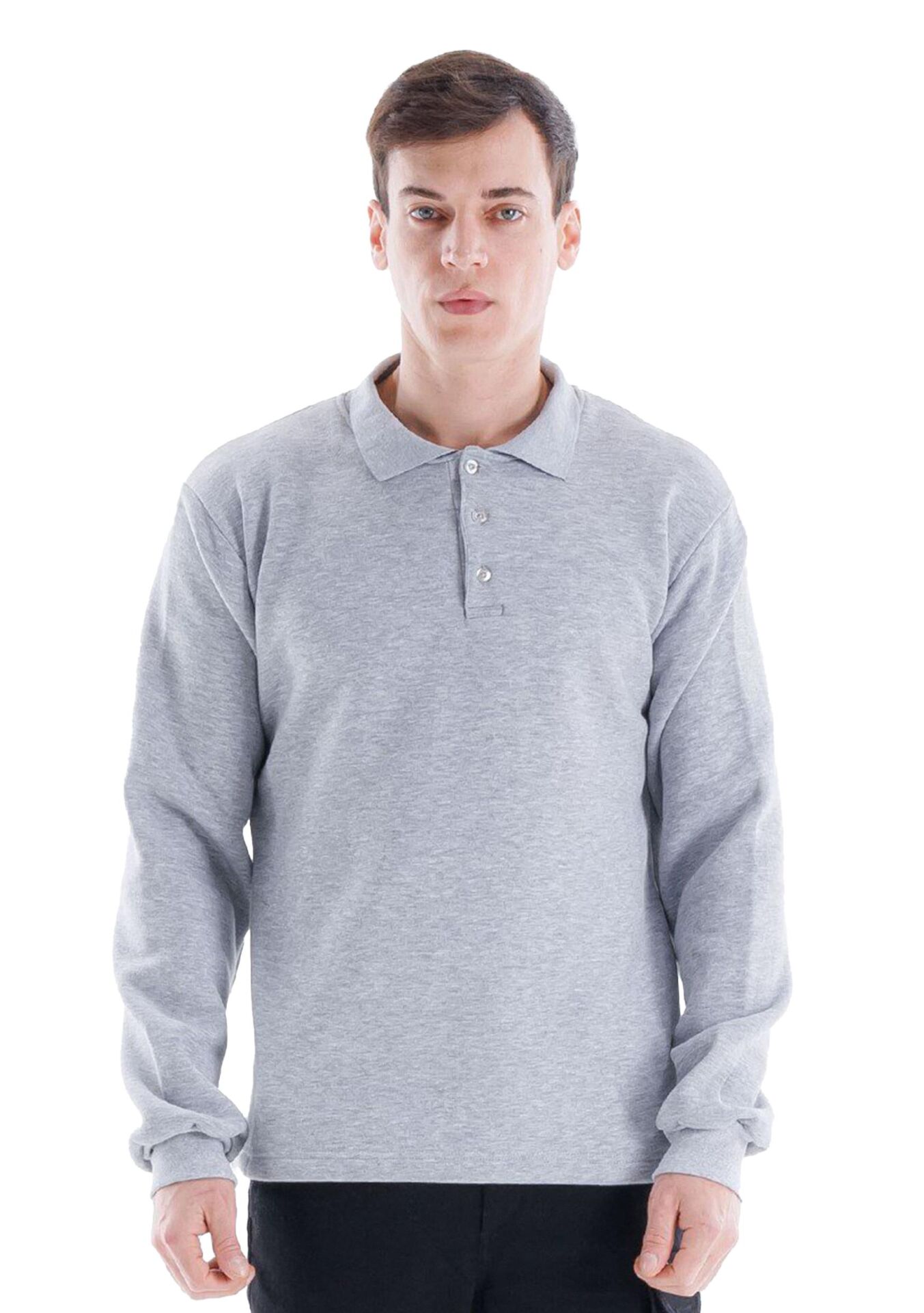 SafeSawa Elegans Polo Yaka Sweatshirt Gri