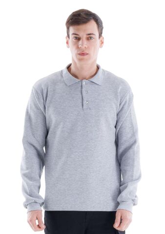 SafeSawa Elegans Polo Yaka Sweatshirt Gri
