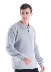 SafeSawa Elegans Polo Yaka Sweatshirt Gri