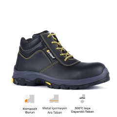 Gripper Gobi GPR 25 S3 HRO SRC Vidala Deri Kompozit Burunlu Kevlar Ara Tabanlı İş Botu