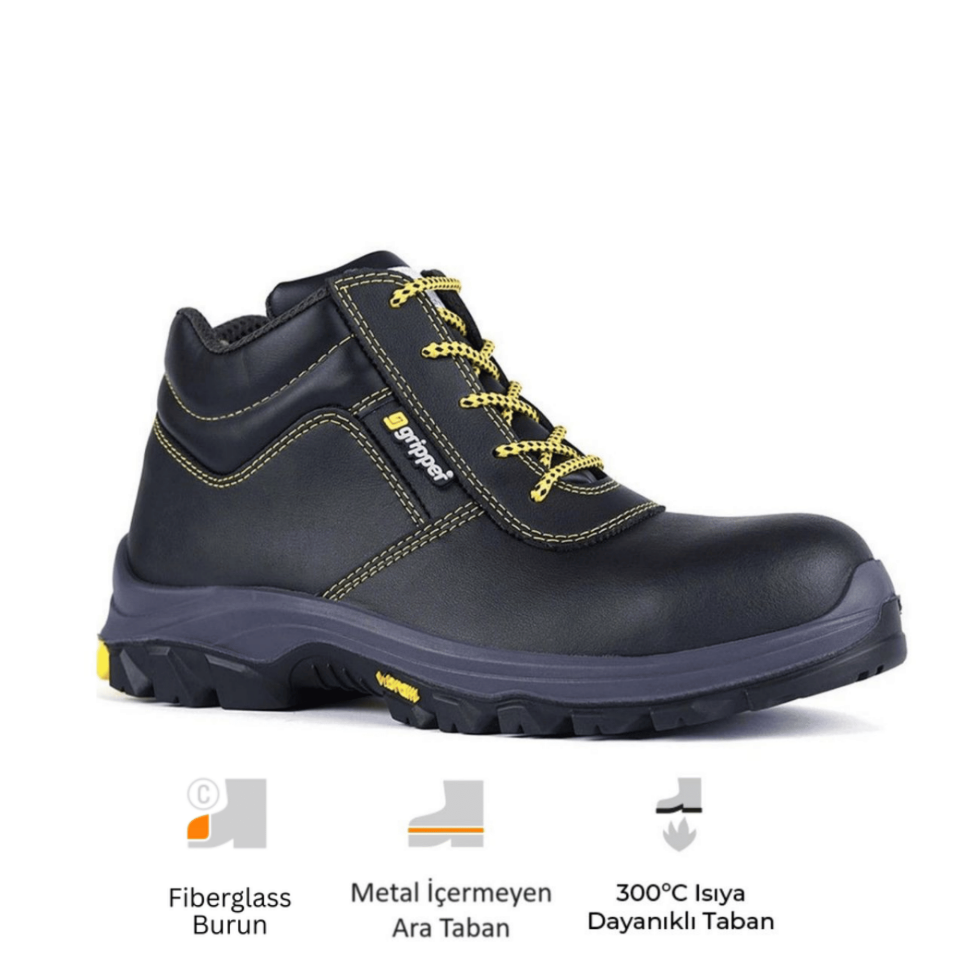 Gripper Gobi GPR 25 S3 HRO SRC Vidala Deri Fiberglass Burunlu Kevlar Ara Tabanlı İş Botu