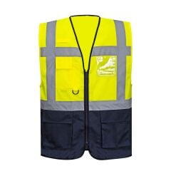 Uniwest Sarı Lacivert Reflektörlü Mühendis Yeleği