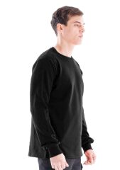 SafeSawa Regular Bisiklet Yaka Sweatshirt Siyah