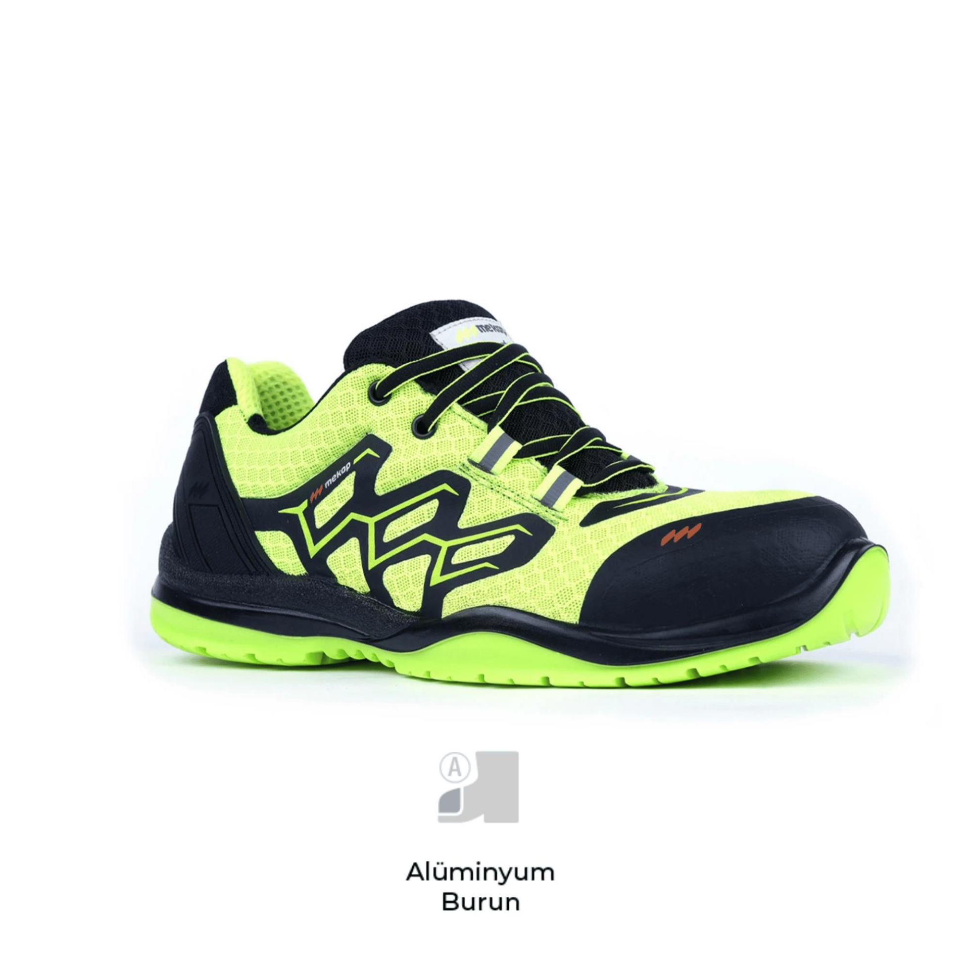 Mekap Pro RMK-90 S1 Mikrofiber Deri Siyah Yeşil Alüminyum Burun İş Ayakkabısı