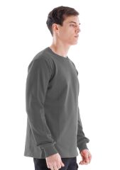SafeSawa Regular Bisiklet Yaka Sweatshirt Antrasit