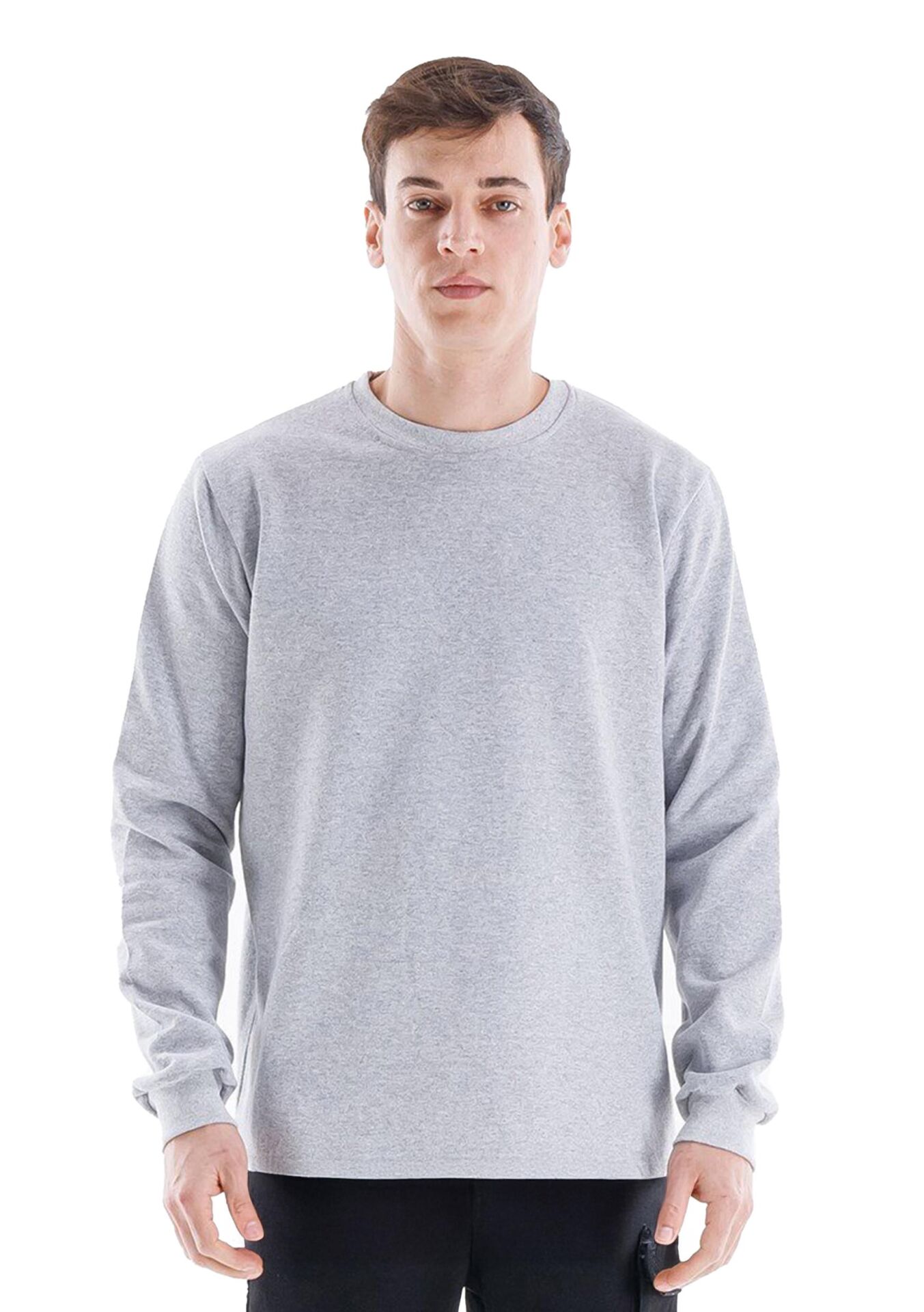SafeSawa Regular Bisiklet Yaka Sweatshirt Gri