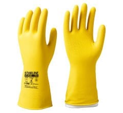 Starline STL-4538 Doğal Kauçuk Pamuk Astarlı Kimyasal İş Eldiveni Kalınlık: 0.45 mm, Uzunluk: 380 mm - KLMPST