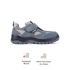 Mekap Policap 157-01 S1P SRC Süet Deri Kompozit Burun Kevlar Ara Taban İş Ayakkabısı