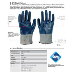 Starline Tam Nitril Kaplı dikişsiz Naylon+Polyester Astarı 7 Cm Bilek Uzunluğu B Kesilmez Antistatik Ağır İş Petrolcü Eldiveni EN388-4221