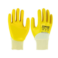 Starline E-301 Nitirl Kaplı Pamuk Astar Montaj Eldiveni EN 388 -2X21X