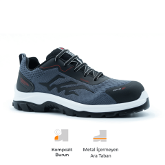 Mekap Gripper GPR-183 S1P Gri Fiberglass Burun Kewlar Ara Taban İş Ayakkabısı