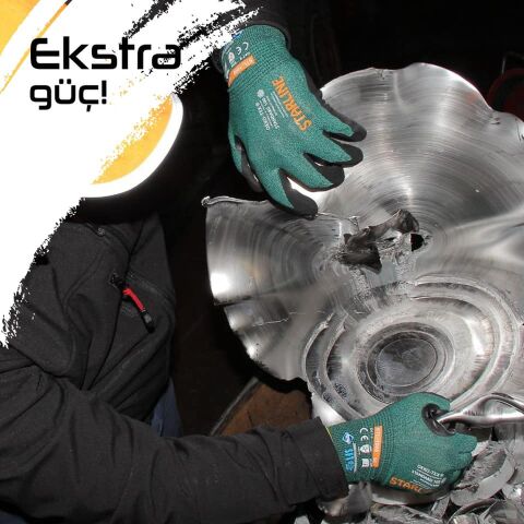 Starline STL-1008 1/2 Köpük Nitril Kaplı Polietilen+Fiberglas Astarlı Ekstra Parmak Arası Kaplı B Kesilmez İş Eldiveni EN388-4X31B