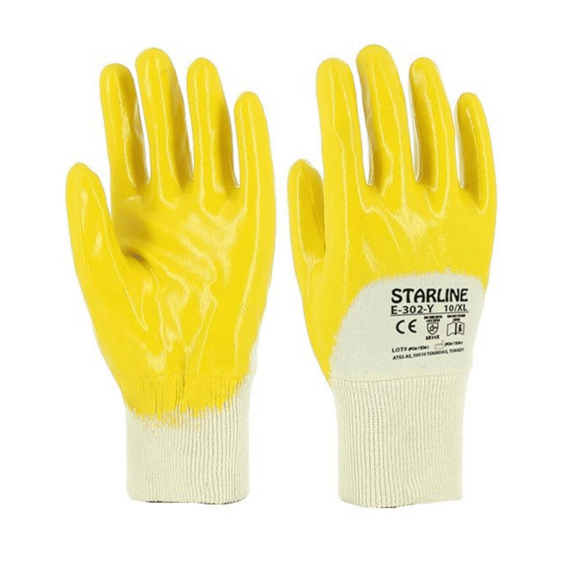Starline E-302 ¾ Nitirl Kaplı Pamuk Astar Montaj Eldiveni EN 388 -3X11X