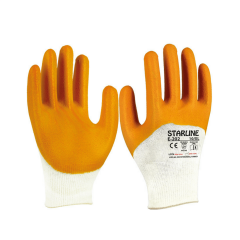 Starline E-202 ¾ Nitril Kaplı Pamuk Astar İş Eldiveni A Kesilmez EN388- 4121A