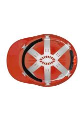 Essafe 1537 Vidalı İçlikli 6 Nokta Bağlantı Havalandırmasız Ter Bantlı Eko Madenci Baret Kırmızı