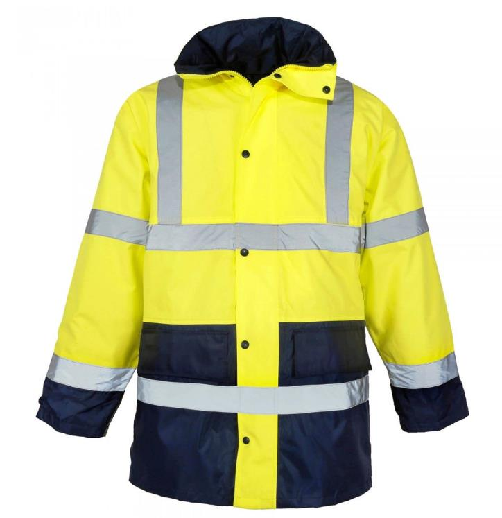 Mevsimce Hİ-VİS Reflektörlü 5+1 Kaban Sarı Lacivert XL