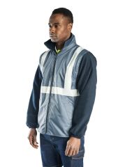 SafeSawa Alaska 5 in 1 Parka Lacivert Reflektörlü %100 Polyester 300D Oxford PU Kaplı