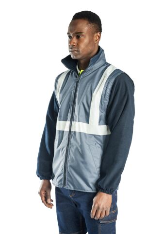 SafeSawa Alaska 5 in 1 Parka Lacivert Reflektörlü %100 Polyester 300D Oxford PU Kaplı