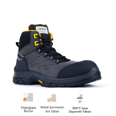 Gripper Force Gray-Black S3 SRC HRO Vibram Mikrofiber Nubuk Deri Fiberglass Burun İş Botu