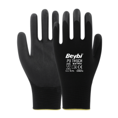 Beybi Pu Touch Extra 1/2 PU (Poliüretan) Kaplı Naylon Astar (Denye Gauge) A kesilme Dirençli İş Eldiveni EN388 4131A