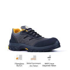 Mekap Pro Gripper GPR-105 Arrow S3L | SR | E | A| CI | FO | WPA | HI | HRO Mikrofiber Nubuk Deri Fiberglass Burun İş Ayakkabısı
