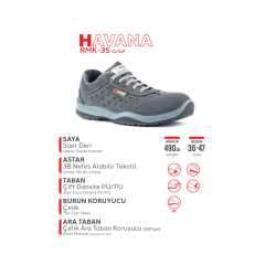 Mekap Pro Havana RMK-35 S1 SRC Süet Deri Çelik Burun İş Ayakkabısı