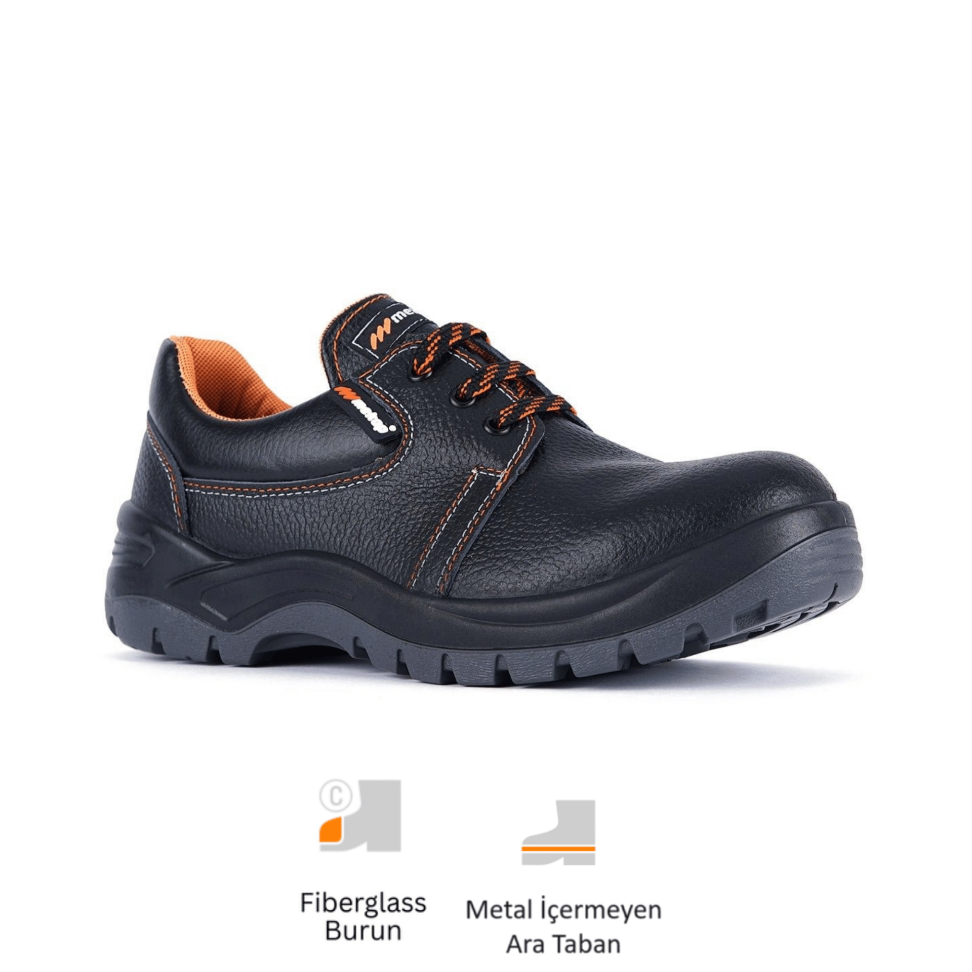Mekap Pro Policap 106 S3 SRC Baskılı Deri Fiberglass Burun Kevlar Ara Taban İş Ayakkabısı
