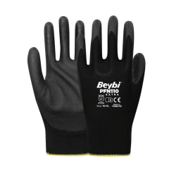 Beybi PFN110 Extra 1/2 Köpük Nitril Kaplı Polyester Astar 15G A kesilme Dirençli İş Eldiveni EN388 4131A