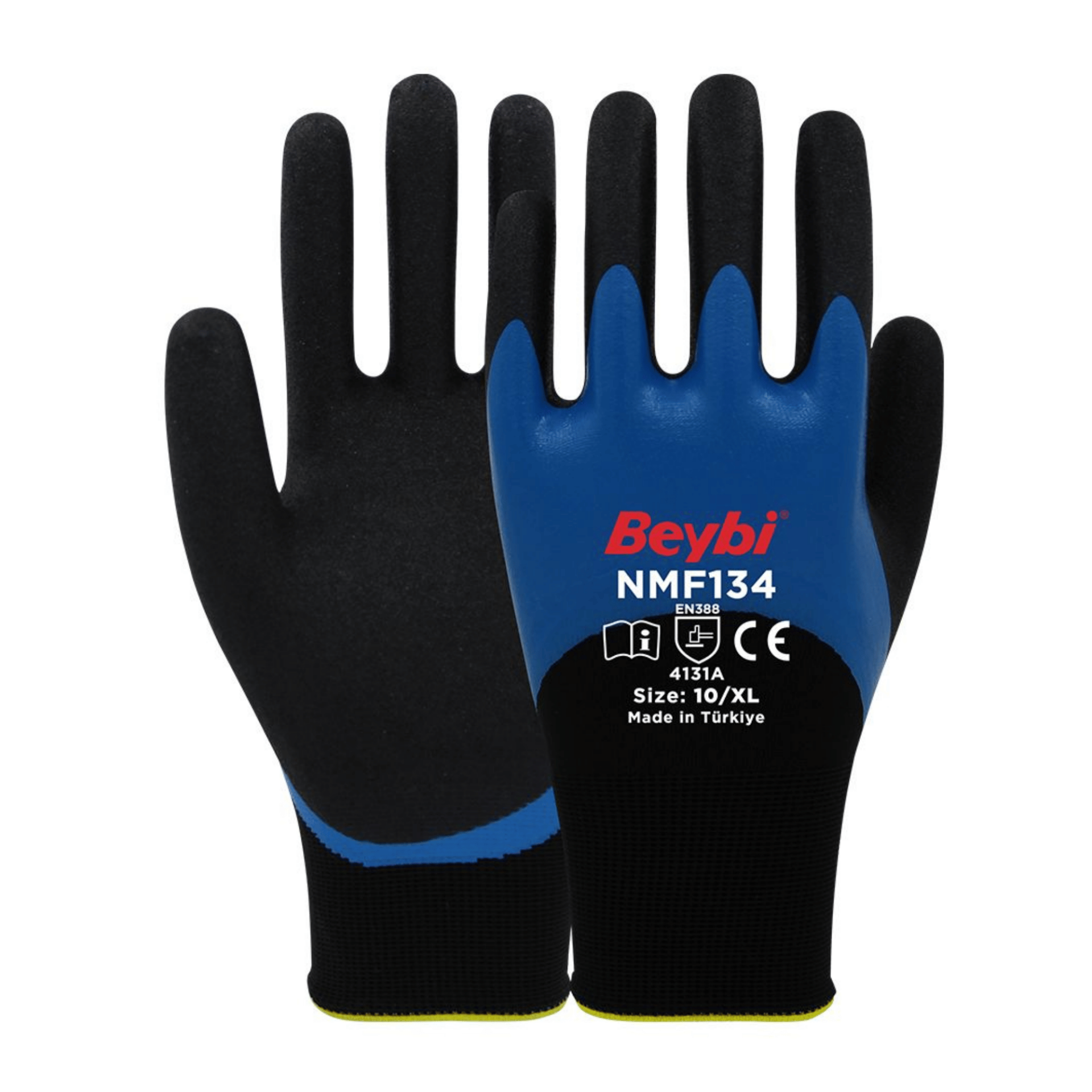 Beybi NMF-134 3/4 Mikro Köpük Nitril Kaplı Polyester Astar A kesilme Dirençli İş Eldiveni EN388 4131A