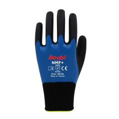 Beybi NMF+ Tam Mikro Köpük Nitril Kaplı Polyester Astar A kesilme Dirençli İş Eldiveni EN388 4131A