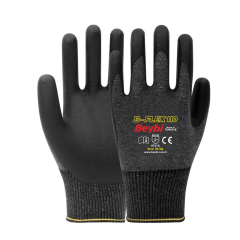 Beybi B-Flex 110 1/2 Köpük Nitril Kaplı Polyester Astar 13G A kesilme Dirençli İş Eldiveni EN388 4121A
